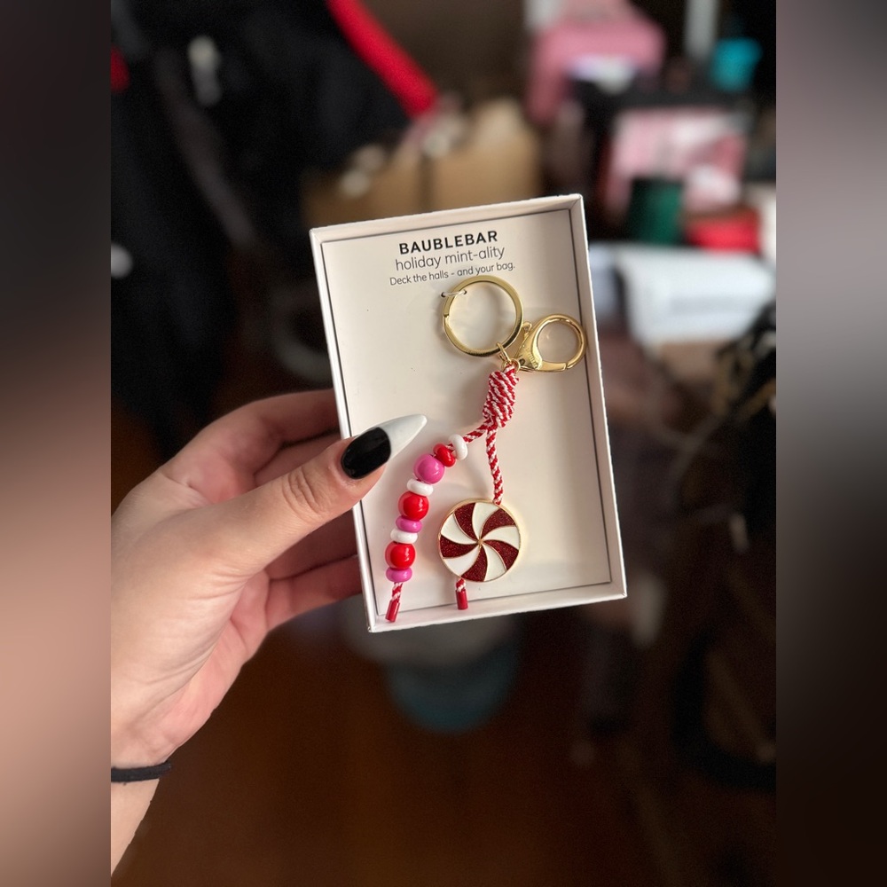 Baublebar holiday mint-ality deck the hall’s- and your bag keychain bag charm!